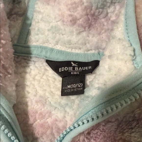 Eddie Bauer Kids Fleece Hoodie - Blue and Pink Medium 10/12 - Picture 2 of 5